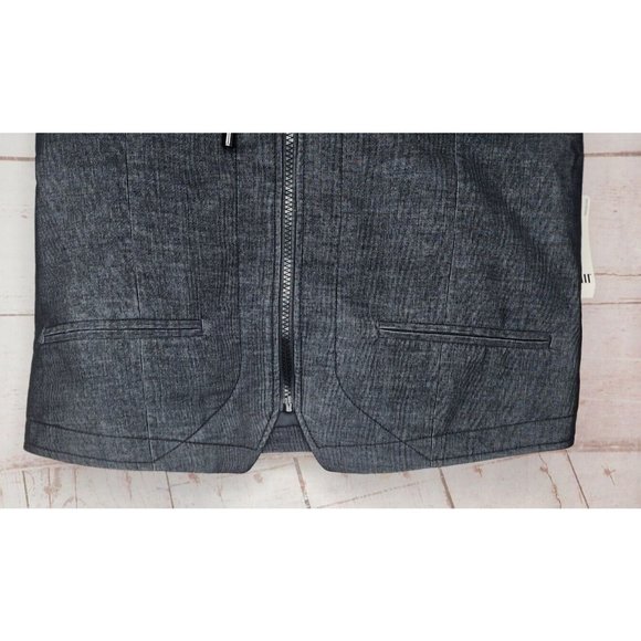 Barr 3 Woven-Hang Black Sea Medium Grey Hooded Full Zip Vest - Picture 4 of 11